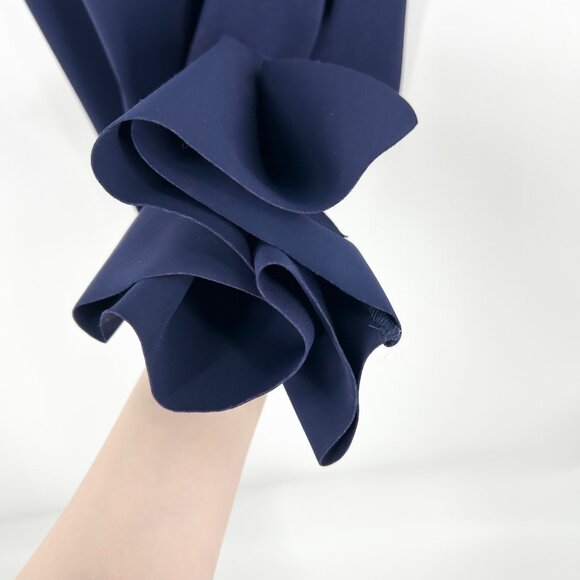 Chiara Boni La Petite Robe Navy Rhinestone-Embellished Illusion Column Gown - Picture 9 of 14